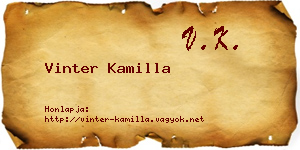 Vinter Kamilla névjegykártya